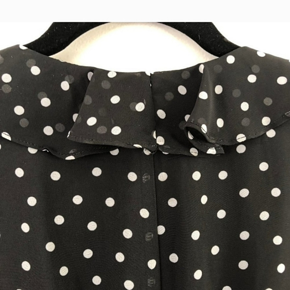 NWT Bar III Assymetrical Black Polka Dot Wrap Dress - Picture 4 of 13
